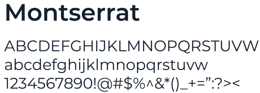 Weergave van font Montserrat gebruikt voor de Nxt-it website