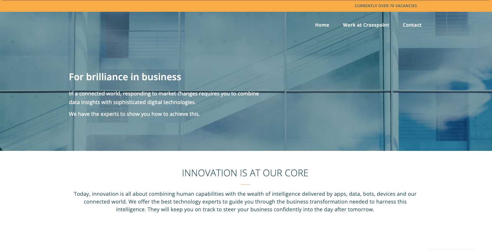 De oude Crosspoint Solutions-website voor onze rebranding